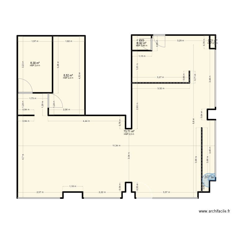 movebo 1. Plan de 5 pièces et 90 m2