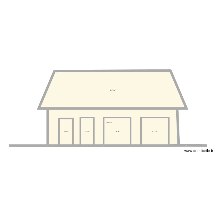 document graphique. Plan de 6 pièces et 101 m2