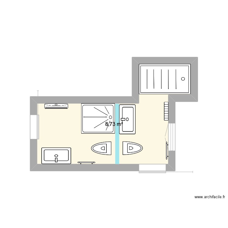 Double sdb. Plan de 0 pièce et 0 m2