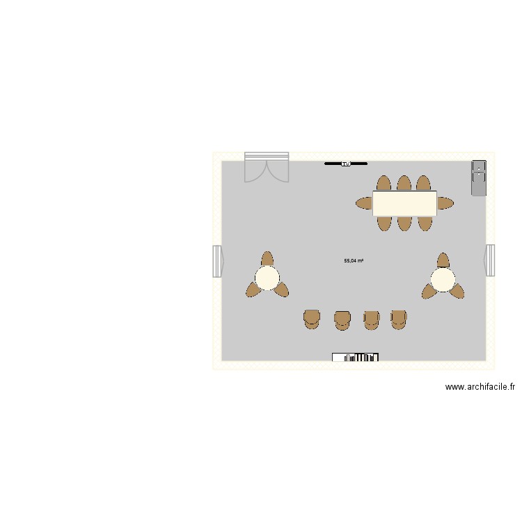 plan epahd. Plan de 1 pièce et 55 m2