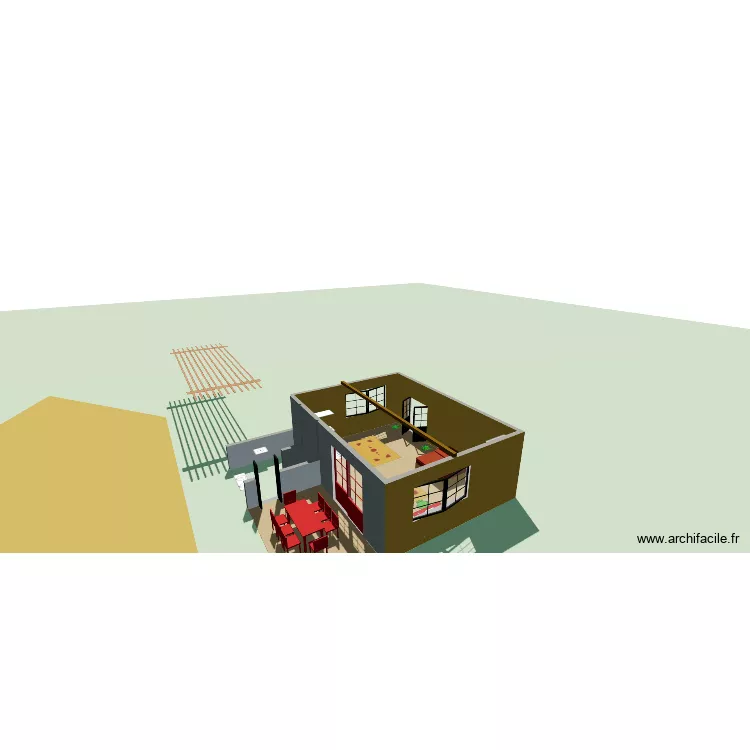 plan maison. Plan de 1 Pièce et 48 m²