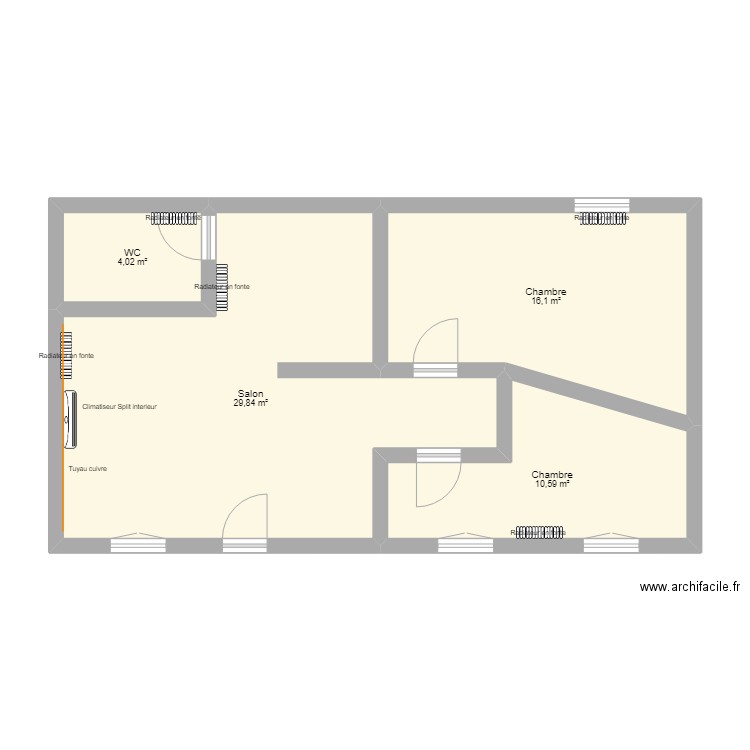 Maison Desertines plomberie pour Véro. Plan de 0 pièce et 0 m2
