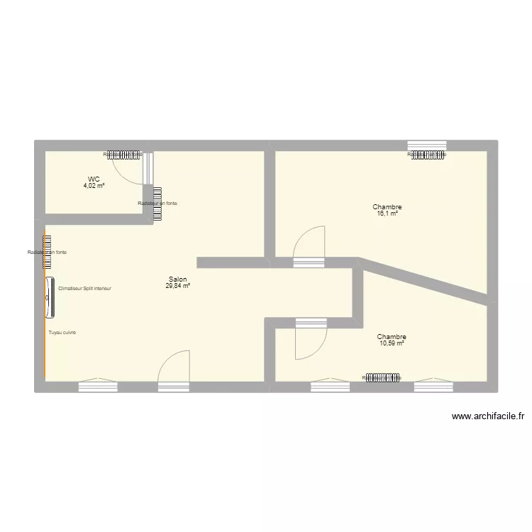 Maison Desertines plomberie pour V&eacute;ro. Plan de 