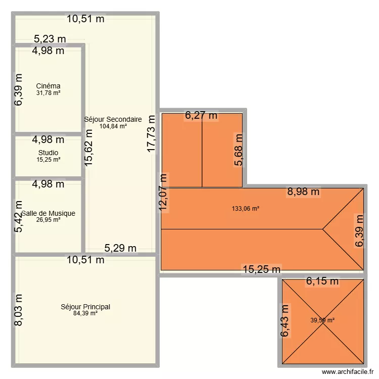 Domaine de la Vaux Marie Extansion. Plan de 7  et 436 m²