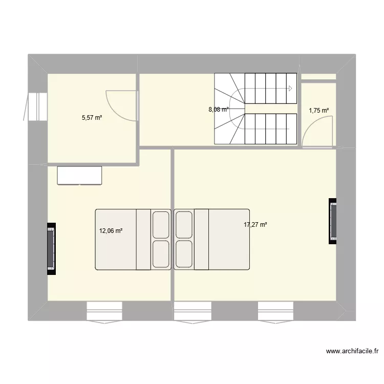 Plan1erV2. Plan de 5 Pièces et 45 m²