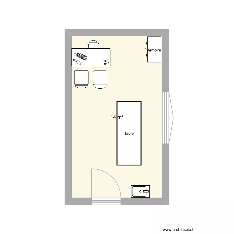 Consulte Cathy 1. Plan de 1  et 14 m²