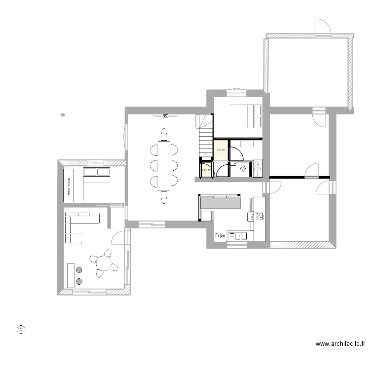 maison 2. Plan de 2 pièces et 2 m2