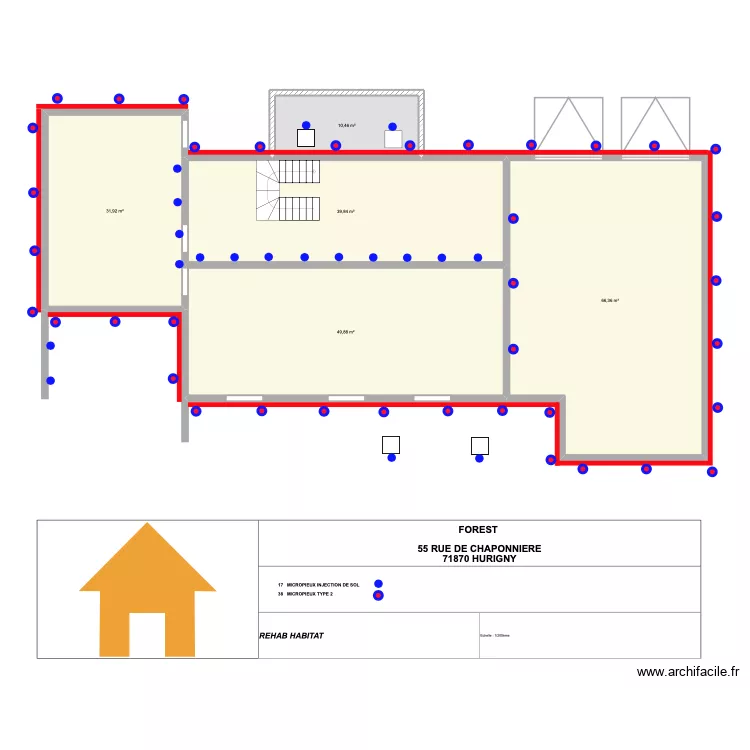 FOREST HURIGNY. Plan de 5  et 198 m²