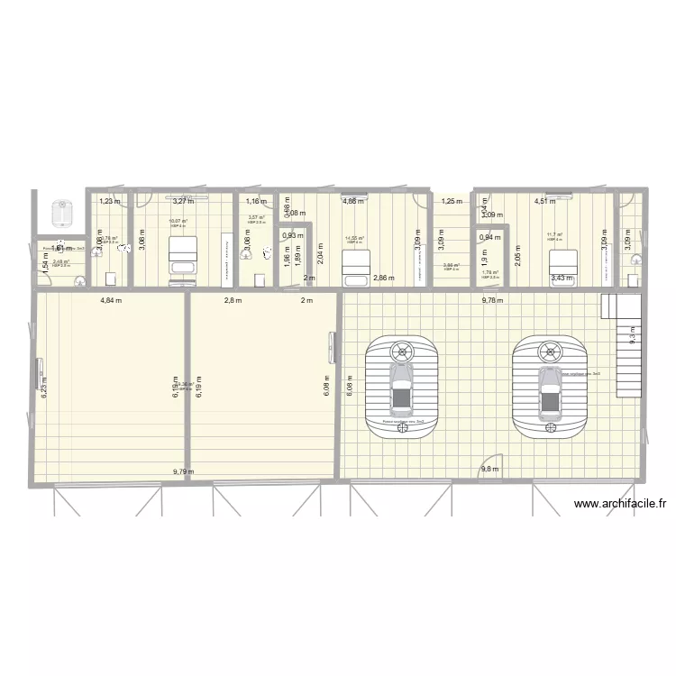 Lambar&eacute;n&eacute; Rez de chauss&eacute;e. Plan de 10 Pièces et 173 m²