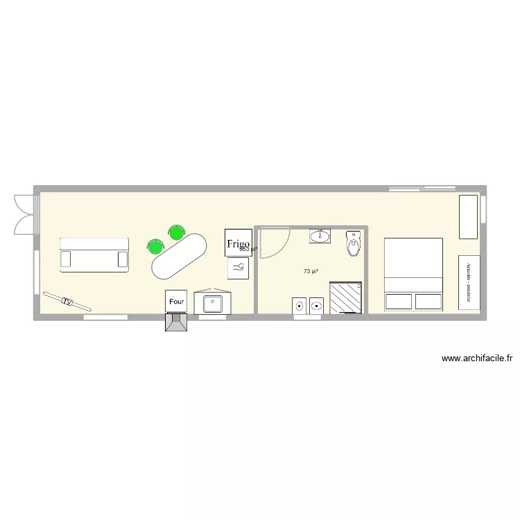 triplex 002 3. Plan de 2  et 40 m²