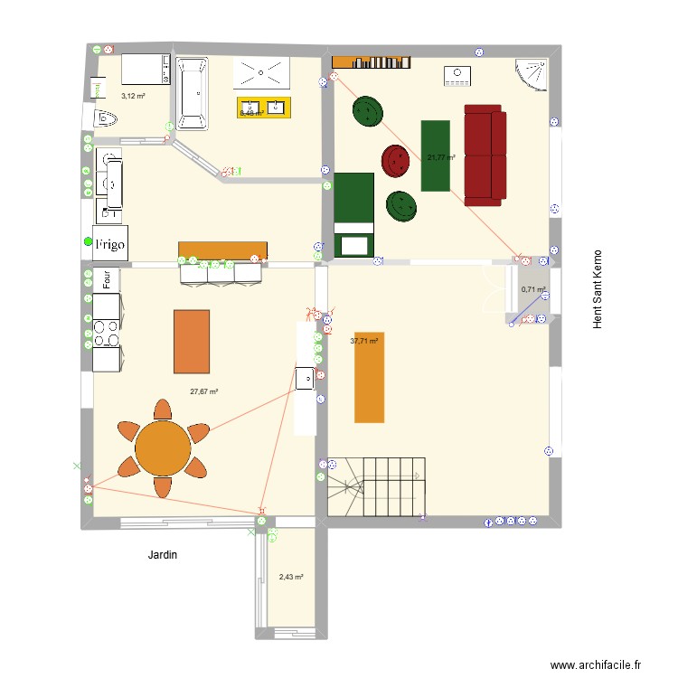 rdc elec sdb plomberie. Plan de 7 pièces et 102 m2