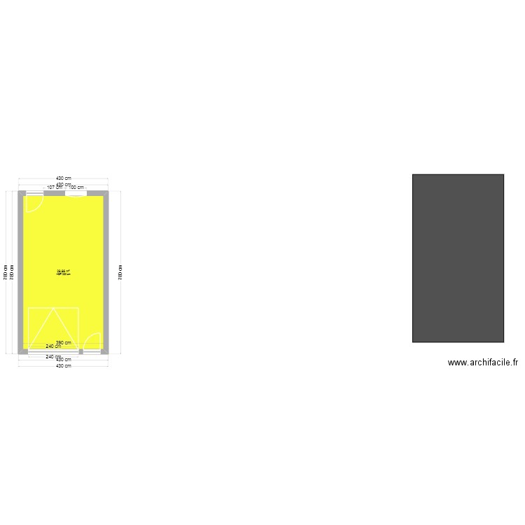 garage. Plan de 1 pièce et 29 m2