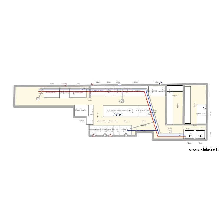 MARSELLUS CUISINE. Plan de 2 pièces et 38 m2