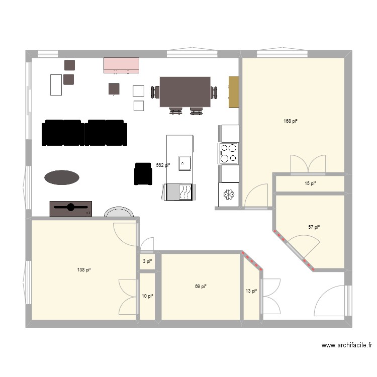 205. Plan de 9 pièces et 96 m2