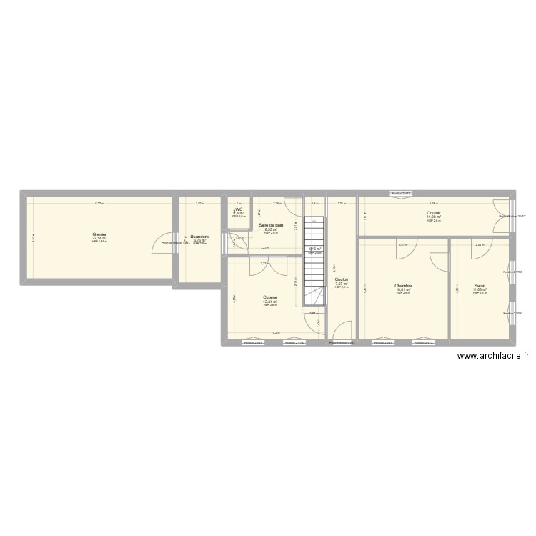 MORIAME RDC PROJET. Plan de 10 pièces et 100 m2