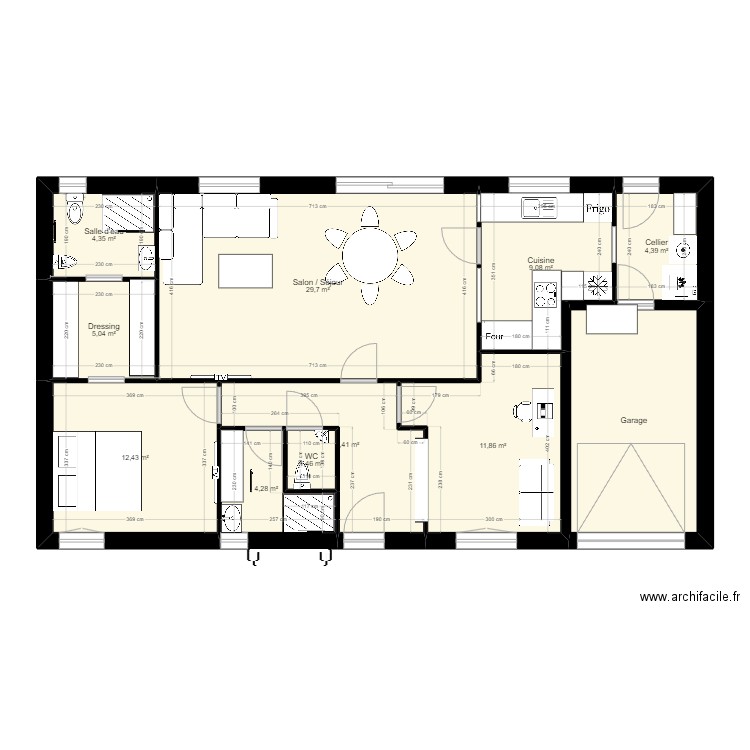 Claude 5. Plan de 11 pièces et 105 m2