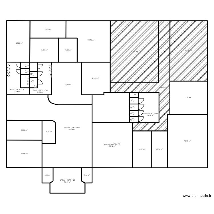 SCAPARTOIS - RDC - ACC. Plan de 36 pièces et 713 m2