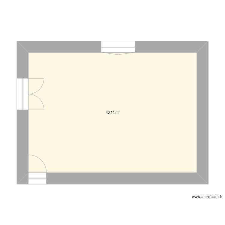 Grange. Plan de 1 pièce et 40 m2
