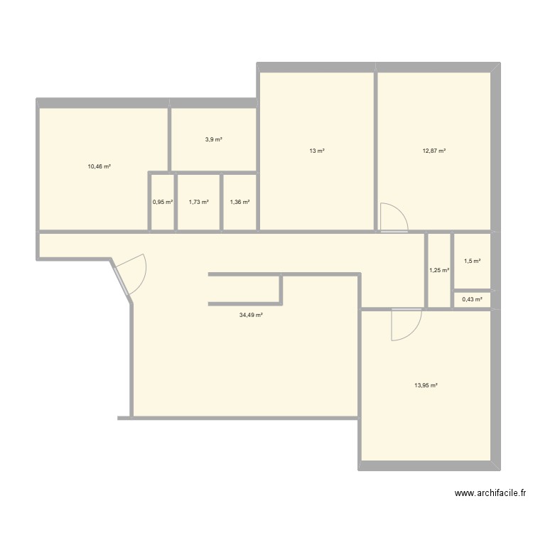 GIEN 003. Plan de 12 pièces et 96 m2