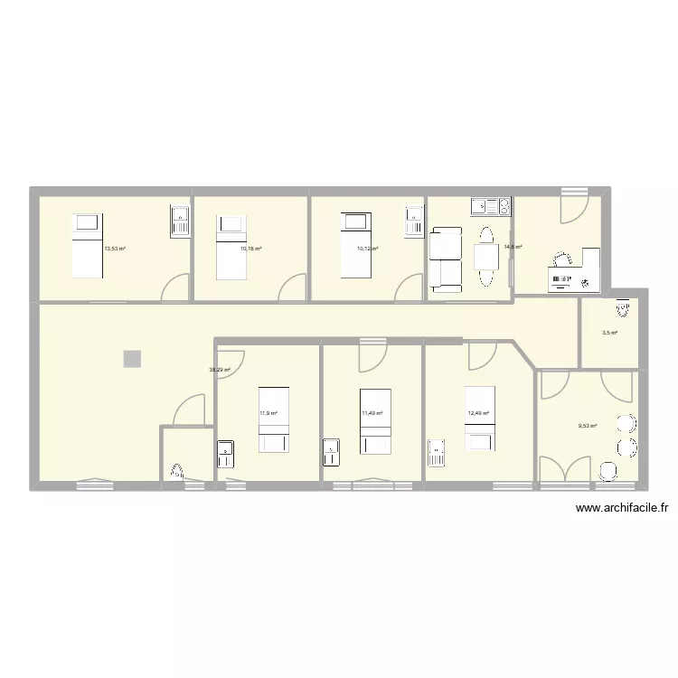 Cabinet Saint Di&eacute; V2. Plan de 10  et 136 m²