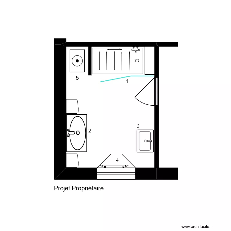 Gaudellier Projet. Plan de 1  et 7 m²