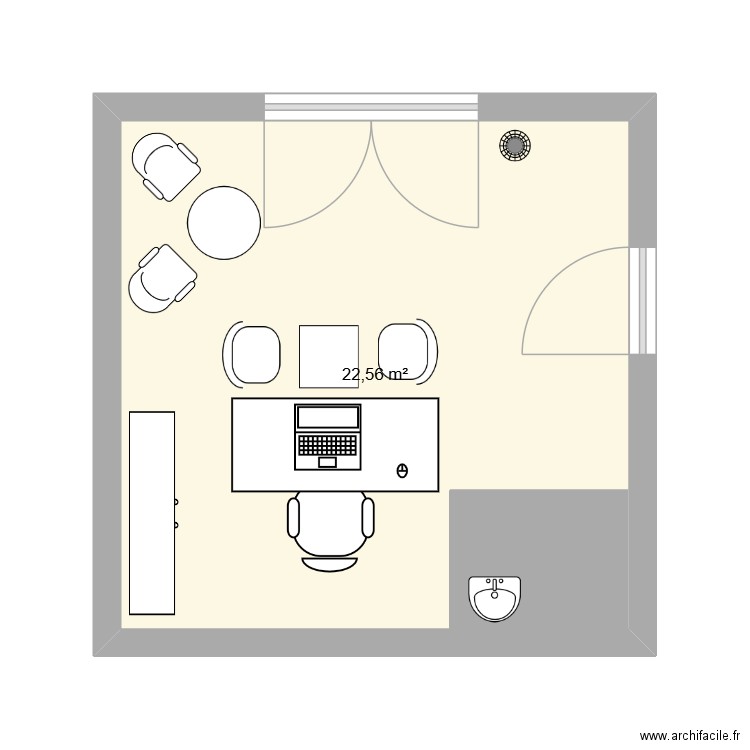 BUREAU SEYARA EXPRESS BEJAIA. Plan de 1 pièce et 23 m2