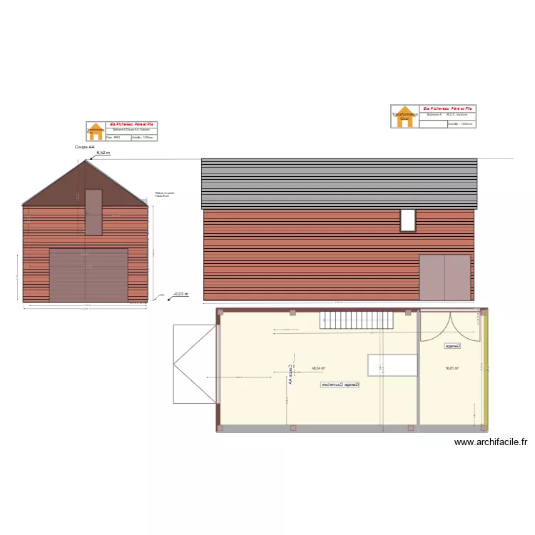 Bat A   Existant. Plan de 