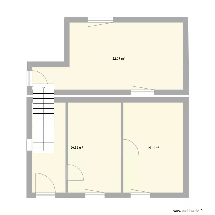 Vergn&eacute;. Plan de 3  et 57 m²