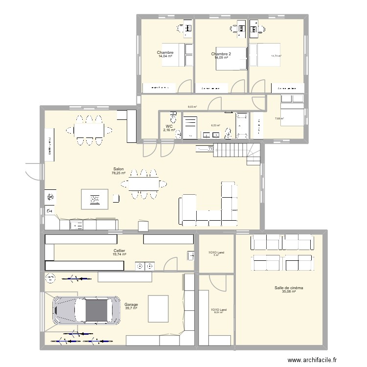 Maison test 2.0. Plan de 18 pièces et 335 m2