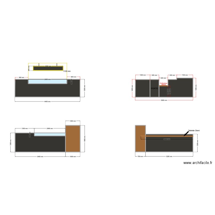 facades kiosque La Lézarde. Plan de 11 pièces et 21 m2