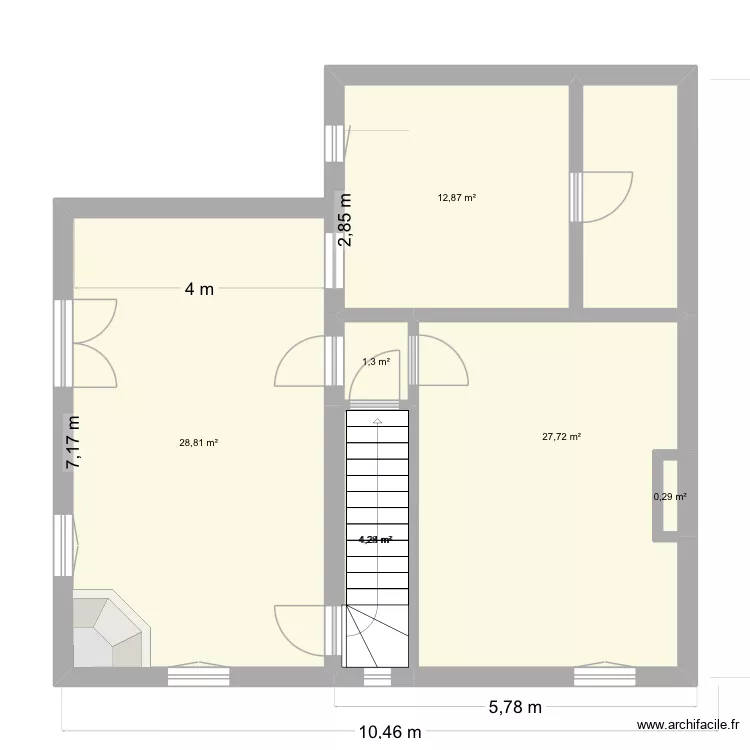 Monieux prise de mesures. Plan de 25  et 399 m²