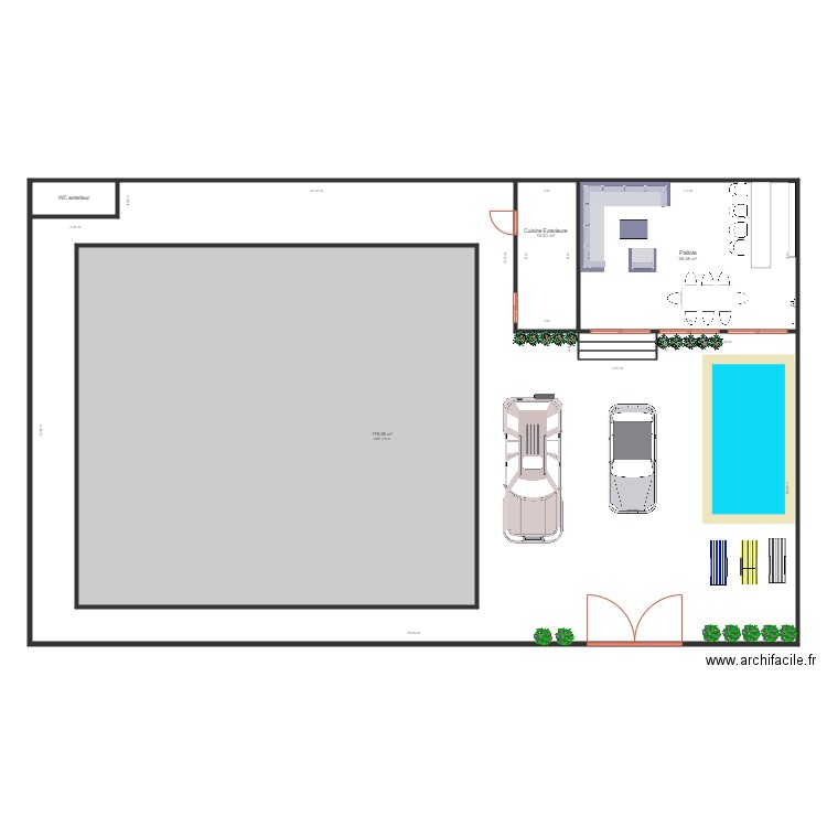 Exterieur. Plan de 8 pièces et 561 m2