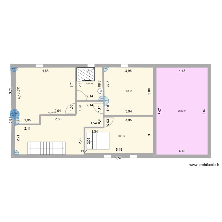 labarthe etage 1. Plan de 6 pièces et 106 m2
