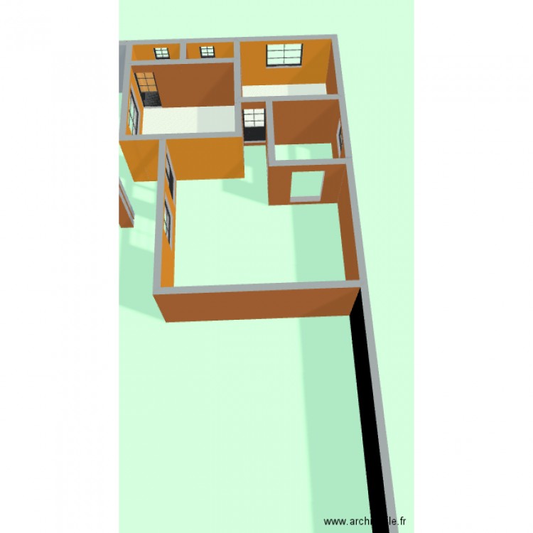 Proje. Plan de 2 pièces et 24 m2