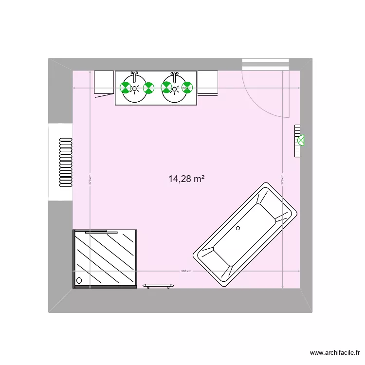 salle de bain. Plan de 
