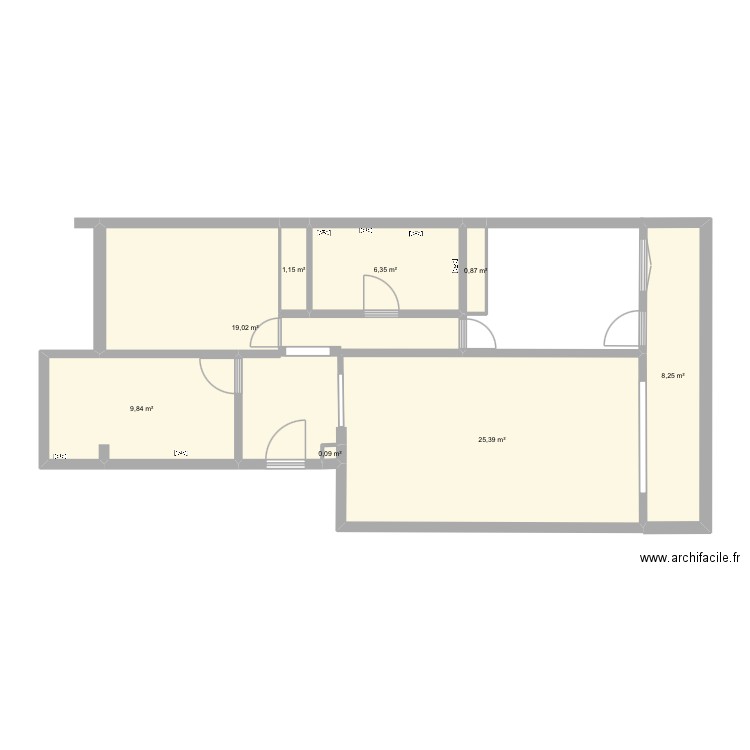 Majho2. Plan de 8 pièces et 71 m2