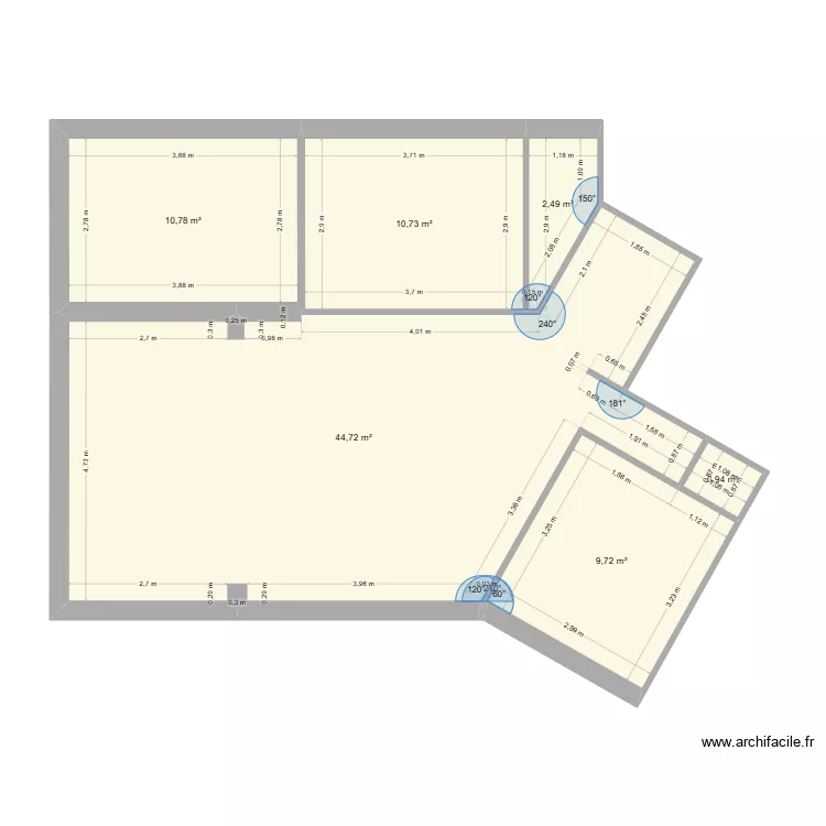 Maison Grisolles - A01. Plan de 6  et 79 m²