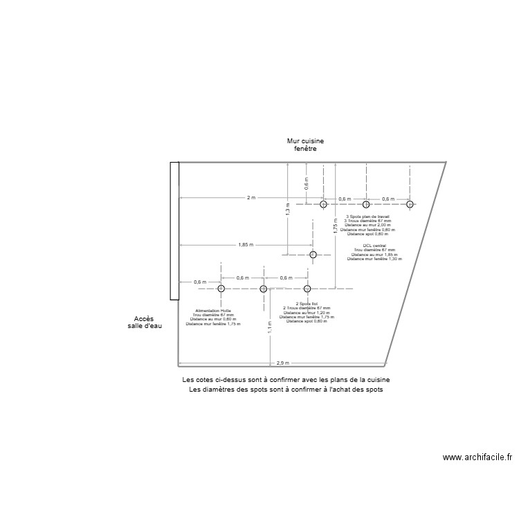 Plafon cuisine. Plan de 0 pièce et 0 m2