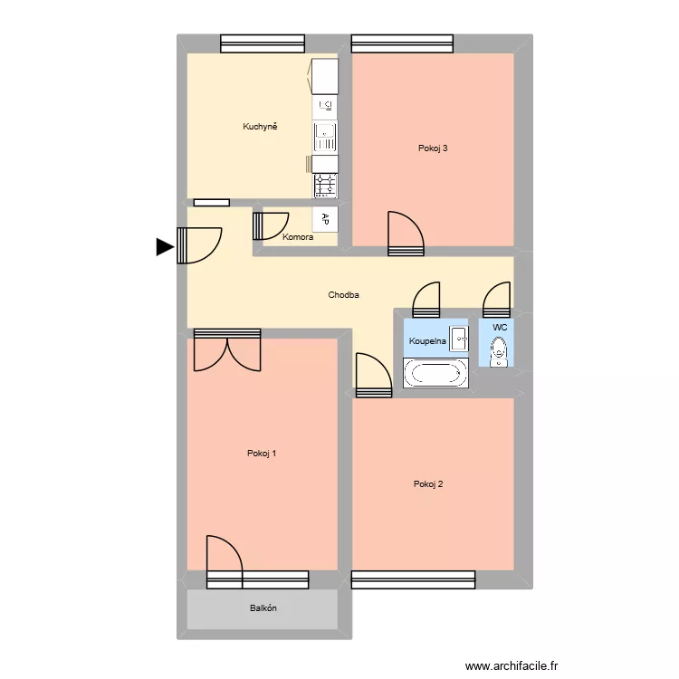 K h&aacute;jku 134, byt 12. Plan de 14  et 205 m²