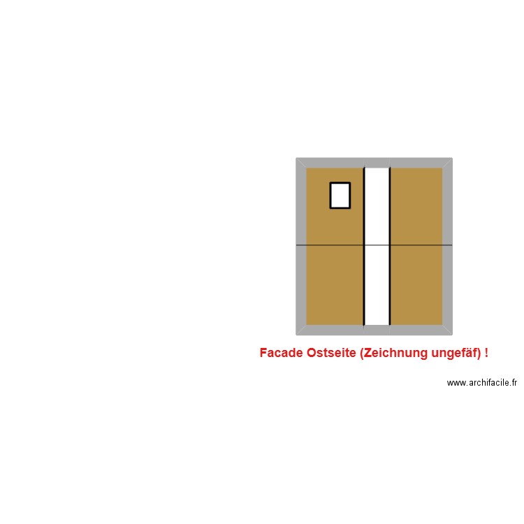 Facade Ostseite. Plan de 4 pièces et 22 m2