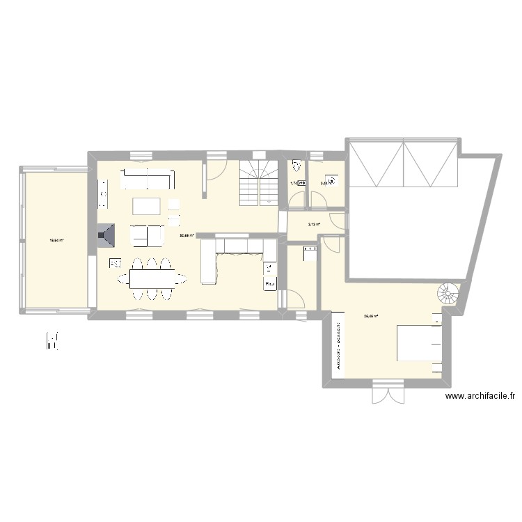 maison. Plan de 6 pièces et 106 m2