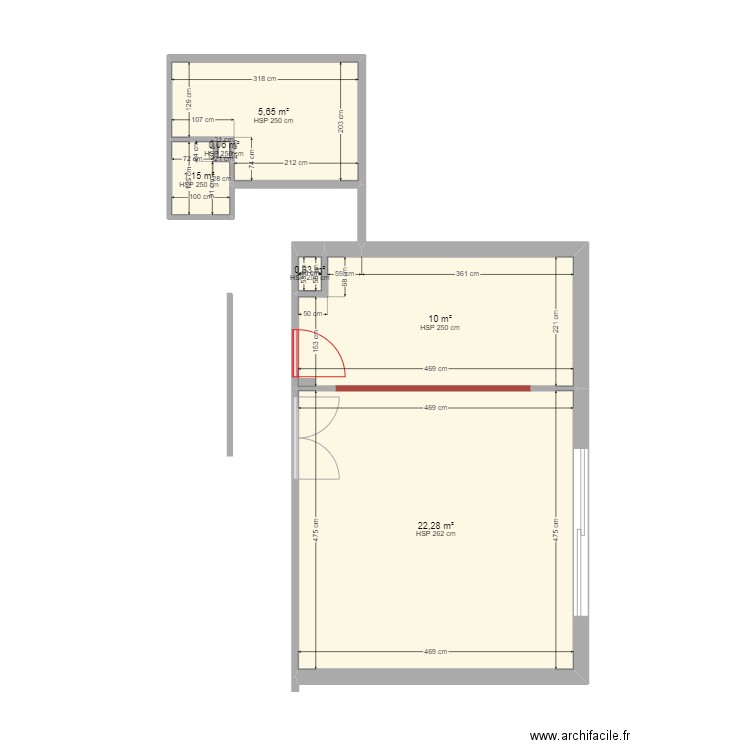 Klesper. Plan de 6 pièces et 39 m2