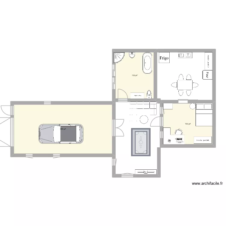 non. Plan de 3  et 60 m²