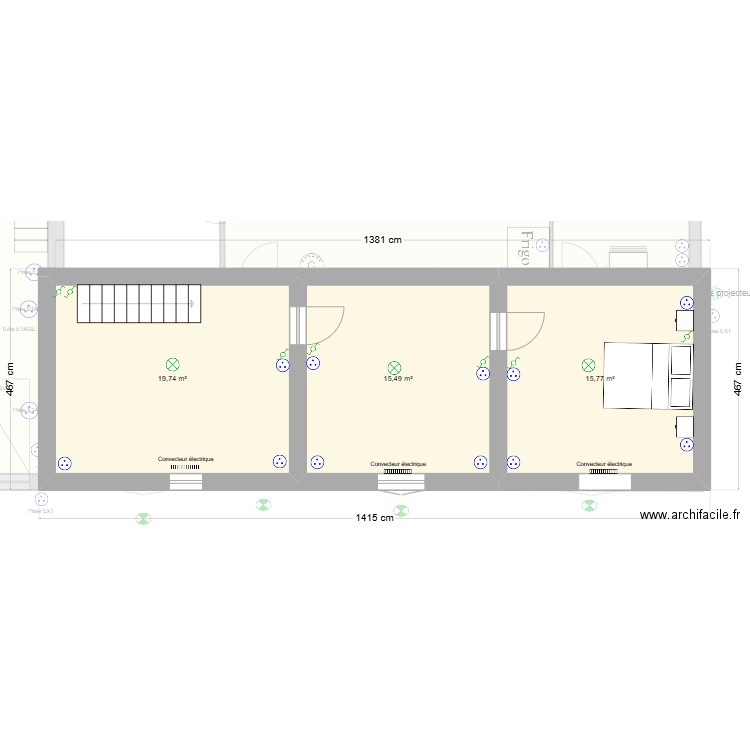 richebourg rdc. Plan de 18 pièces et 205 m2