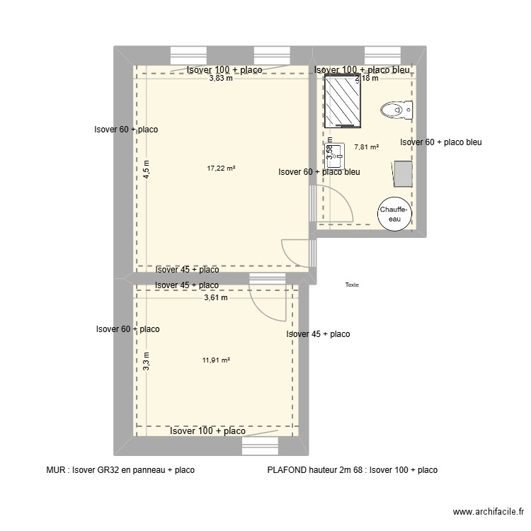 lannilis_cible. Plan de 3 pièces et 37 m2