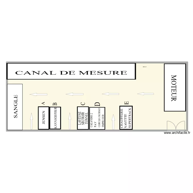 plan magasin des stocks pi&egrave;ces. Plan de 1  et 346 m²