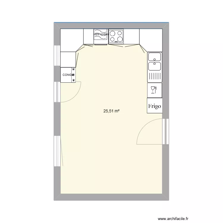 CUISINE DEUX. Plan de 