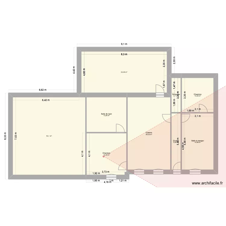cahuzac. Plan de 9 Pièces et 180 m²