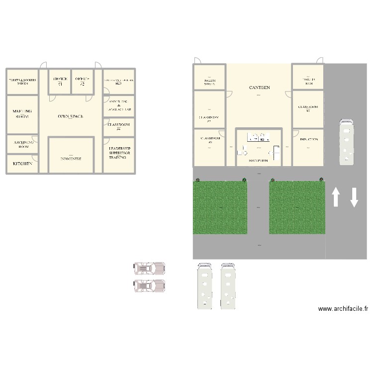 BT Training Centre. Plan de 19 pièces et 528 m2