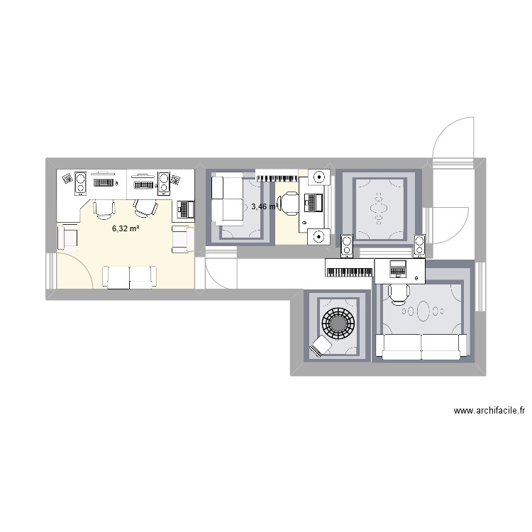Francis MIKE. Plan de 13 pièces et 112 m2